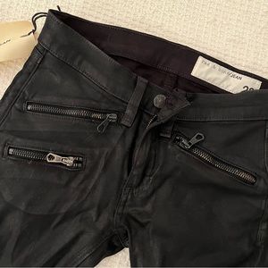 NWT Rag & Bone Moto Waxes Black skinny jeans